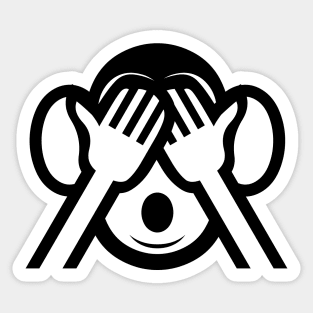 3 Wise Monkeys Mizaru 見ざる See NO Evil Emoji Sticker